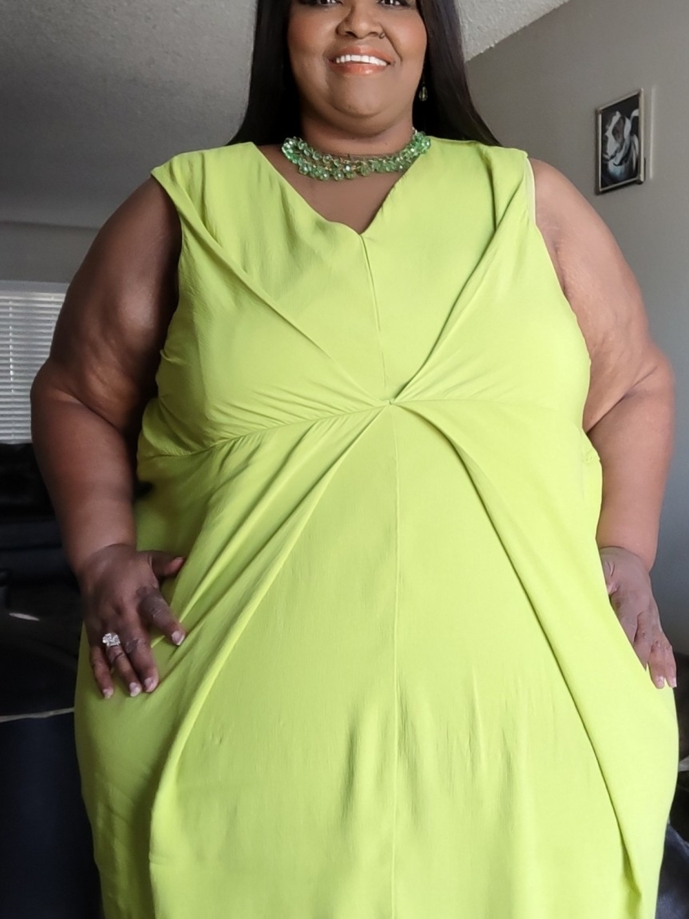 Universal Standard Lime Twist-Front Maxi Dress
